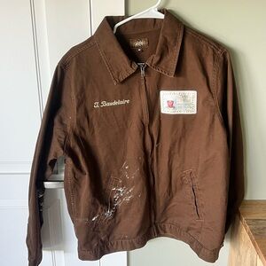 Tyler the Creator Brown Zip-Up Jacket with Embroidery